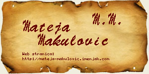 Mateja Makulović vizit kartica